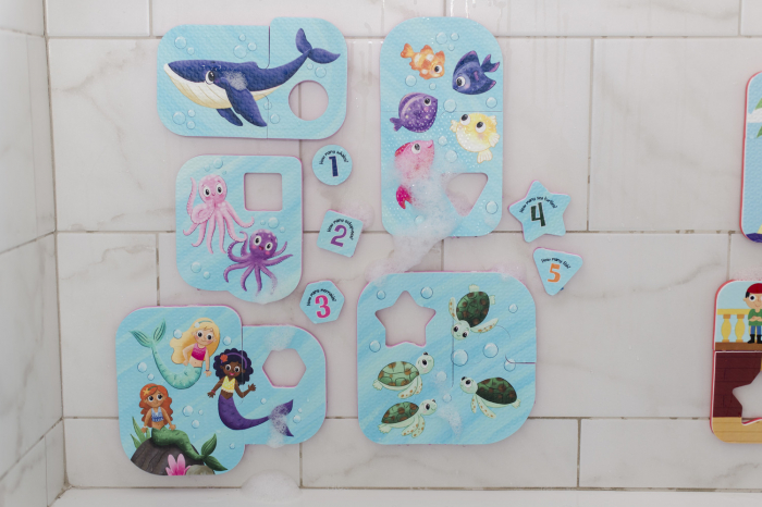 Puzzle de baie pentru bebeluși, cu piese mari de spumă, cu sirene - Magical Mermaid Bath Puzzle [2]