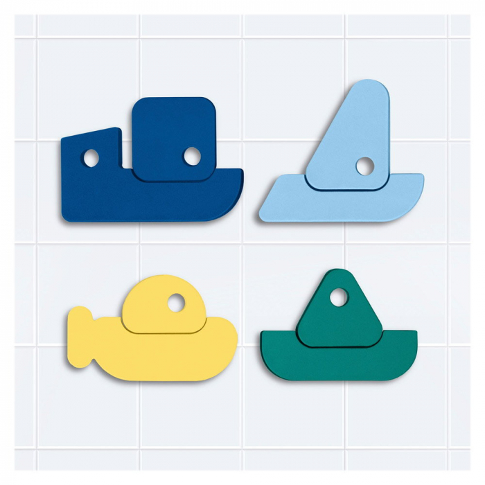 Puzzle de baie, set 8 piese, Barcute colorate, Quut Toys [5]