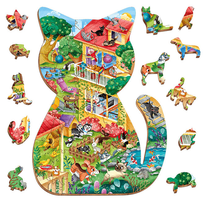 PUZZLE DE LEMN – ANIMALE DE COMPANIE [2]