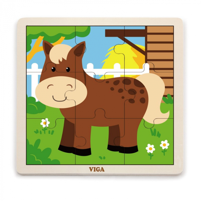 Puzzle din 9 piese mari - cal [1]