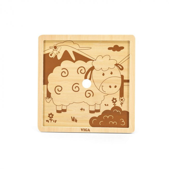 Puzzle din 9 piese mari - oaie, Viga [2]