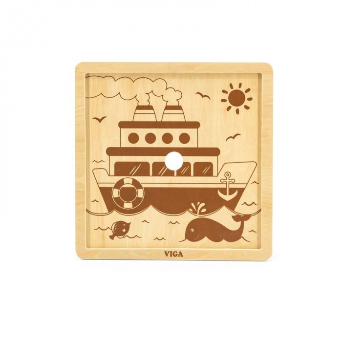 Puzzle din 9 piese mari - vapor, Viga [2]