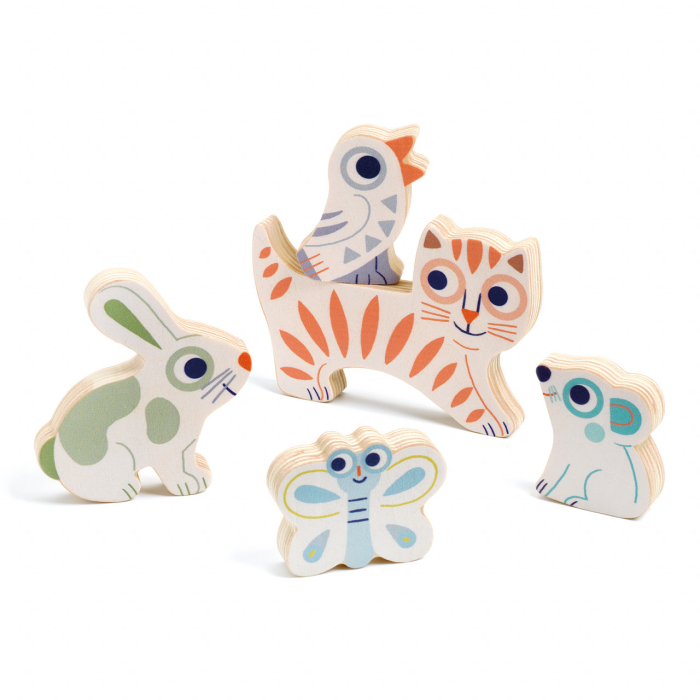 Puzzle din lemn BabyAnimali, Djeco [4]