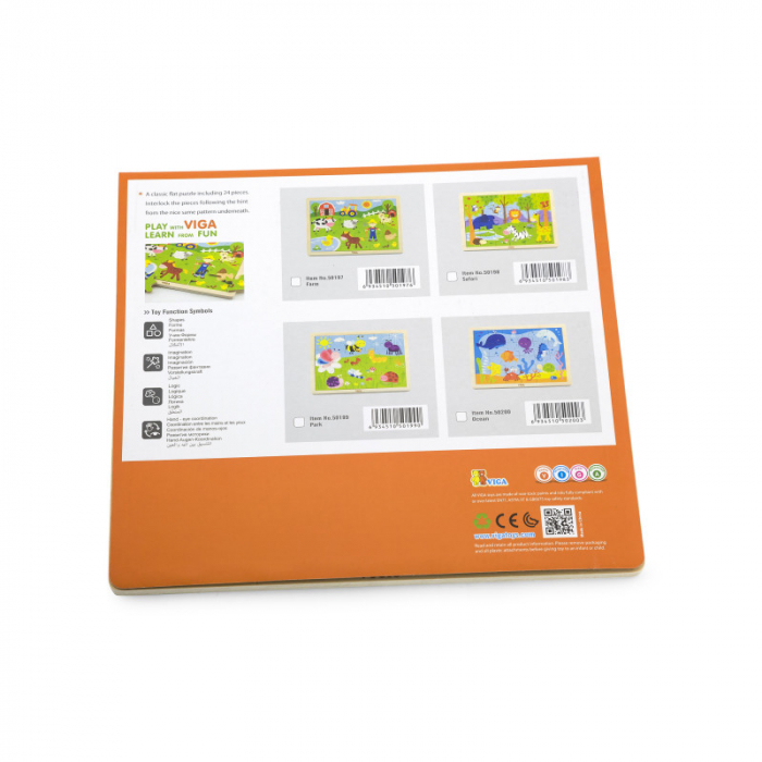 Puzzle din lemn cu 24 piese, Animale din ocean, Viga [2]