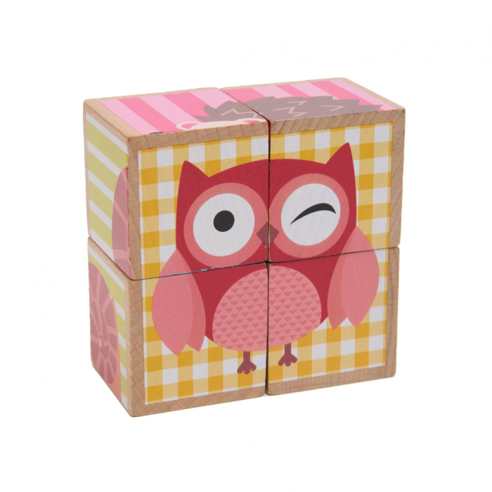 PUZZLE DIN LEMN CU ANIMALE, 4 PIESE, MOMKI [2]