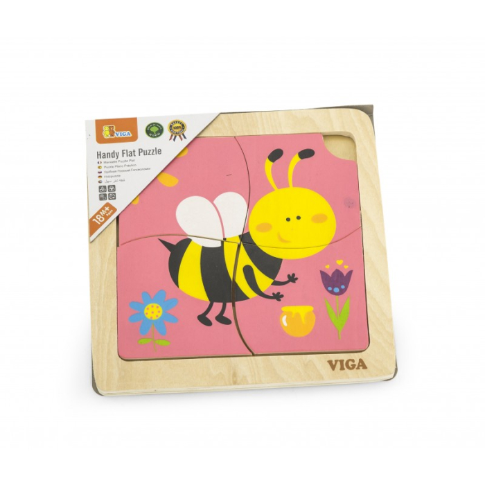 Puzzle din lemn din 4 piese mari - albina, Viga [2]