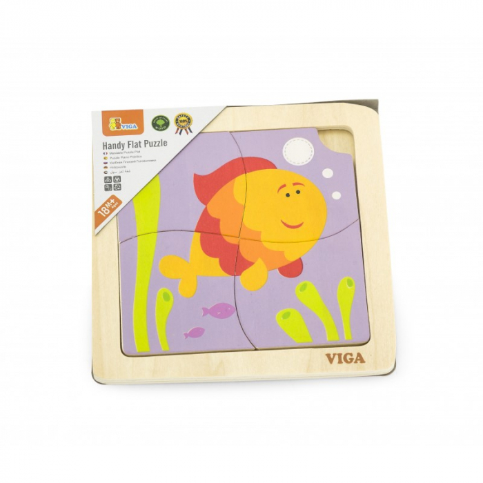 Puzzle din lemn din 4 piese mari - peste, Viga [2]