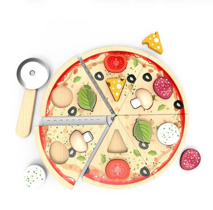 Puzzle din lemn in forma de pizza, Speedy Monkey [3]