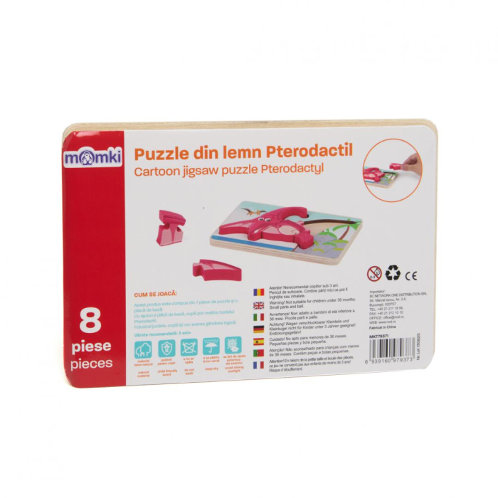 PUZZLE DIN LEMN PTERODACTIL, 8 PIESE, MOMKI [3]