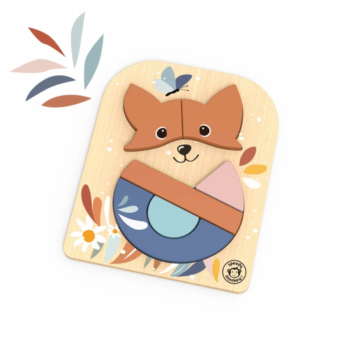 Puzzle din lemn Vulpita, Speedy Monkey [1]