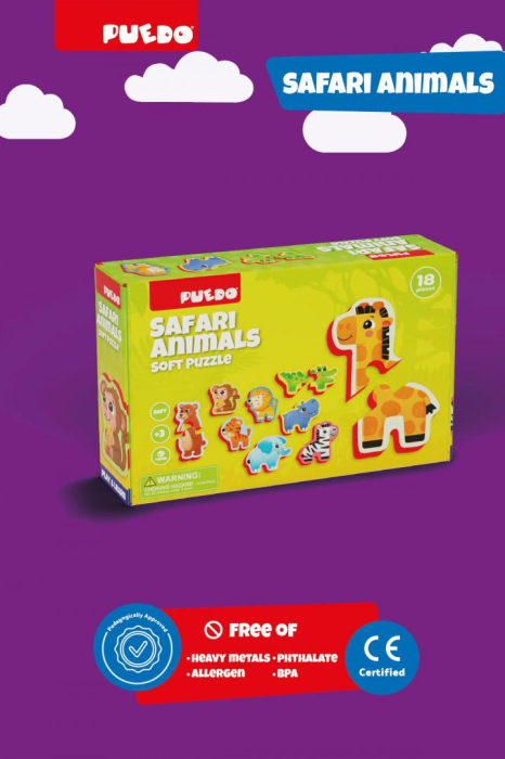 PUZZLE DIN SPUMA EVA,  ANIMALELE DIN SAFARI, PUEDO [4]
