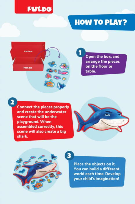 PUZZLE DIN SPUMA EVA, LUMEA MARINA, PUEDO [6]