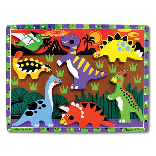 Puzzle lemn in relief Dinozauri Melissa and Doug [2]