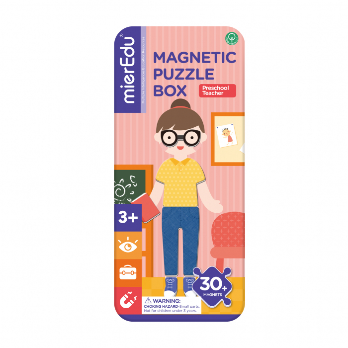 Puzzle magnetic in cutie metalica, joc de potrivire si asociere - Educatoare [4]