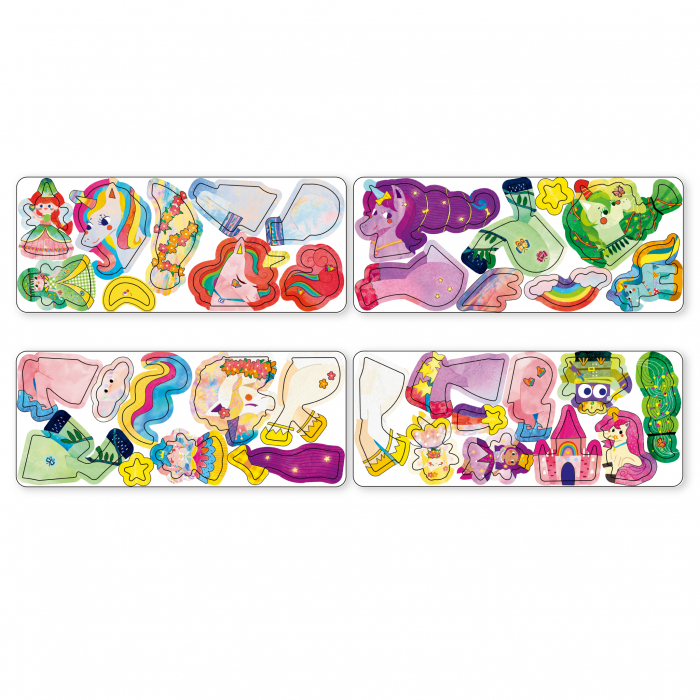 Puzzle magnetic in cutie metalica, joc de potrivire si asociere -  Unicorni [4]