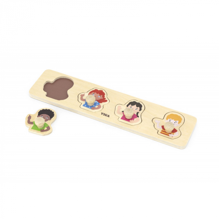 Puzzle Montessori cu maner, Culoarea pielii, Viga [4]