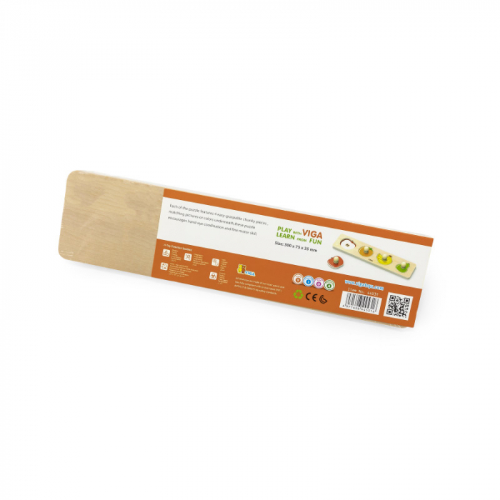 Puzzle Montessori cu maner, Fructe, Viga [3]
