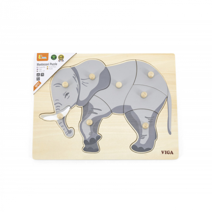 Puzzle Montessori, Elefant, Viga [3]