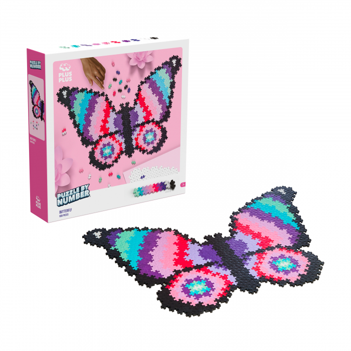 Puzzle pe numere Plus-Plus, 500 piese, Fluture [2]