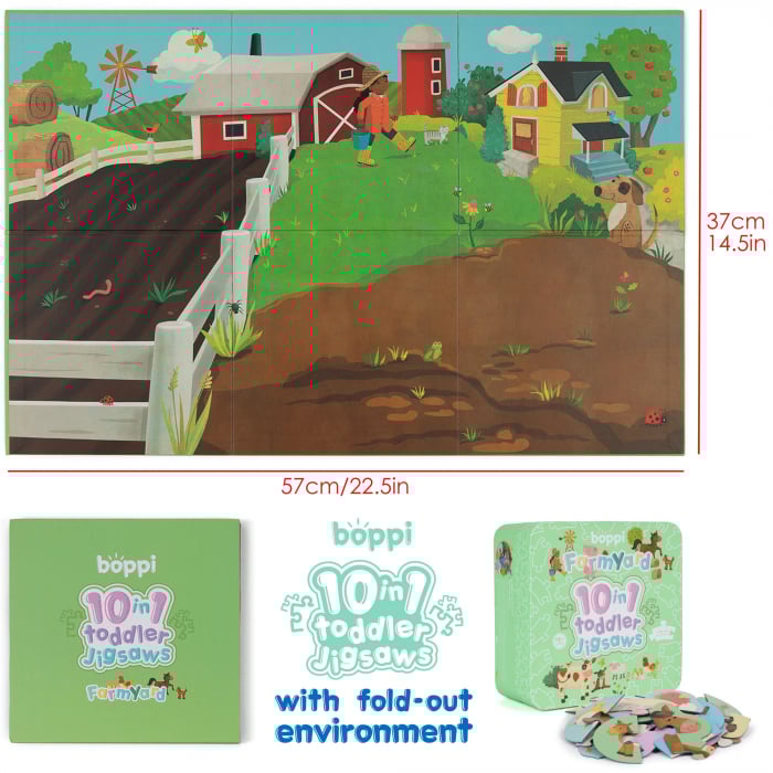 Puzzle progresiv Toddler 10 in 1, Boppi - Ferma [5]