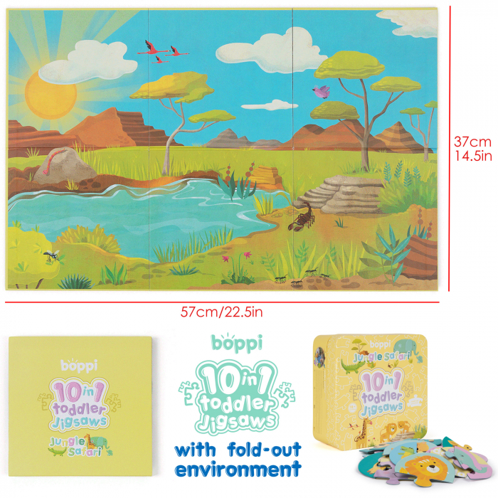 Puzzle progresiv Toddler 10 in 1, Boppi - Jungla Safari [4]