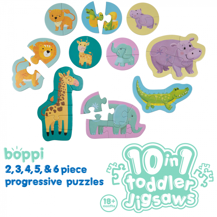 Puzzle progresiv Toddler 10 in 1, Boppi - Jungla Safari [7]