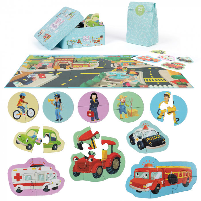 Puzzle progresiv Toddler 10 in 1, Boppi - Vehicule [5]
