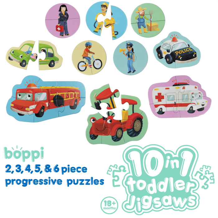 Puzzle progresiv Toddler 10 in 1, Boppi - Vehicule [8]