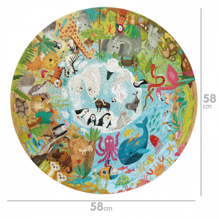 Puzzle rotund, 150 piese, Boppi - Animale din intreaga lume [3]