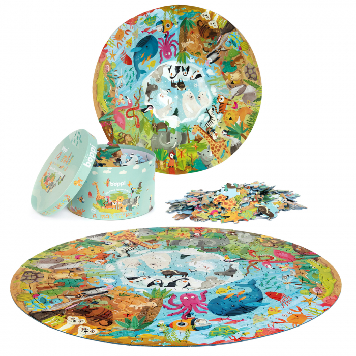 Puzzle rotund, 150 piese, Boppi - Animale din intreaga lume [2]