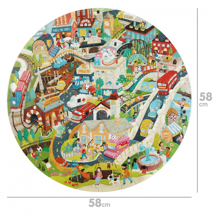 Puzzle rotund, 150 piese, Boppi - Orasul [4]