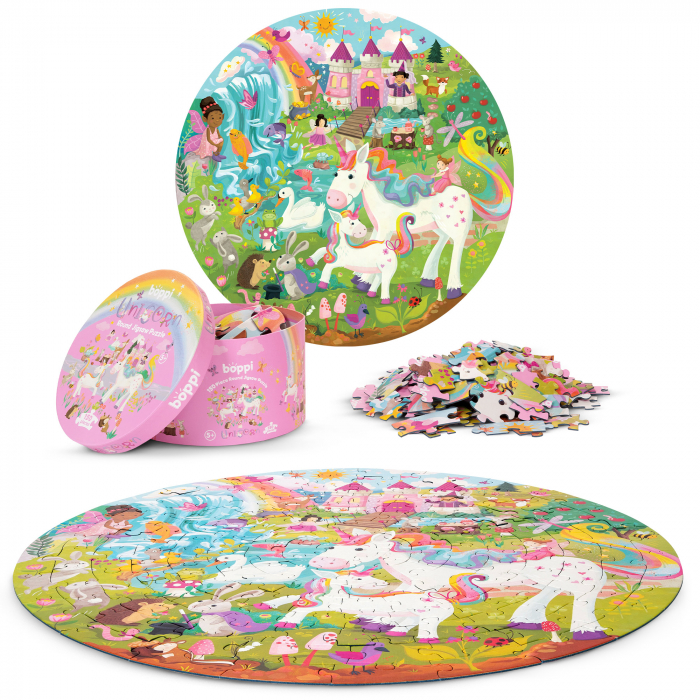 Puzzle rotund, 150 piese, Boppi - Unicorn [3]