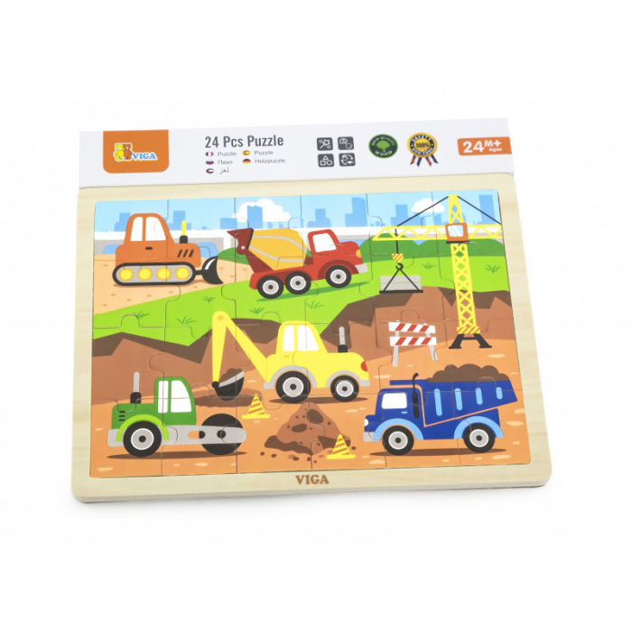 Puzzle Vehicule pentru constructii, 24 piese, Viga [4]