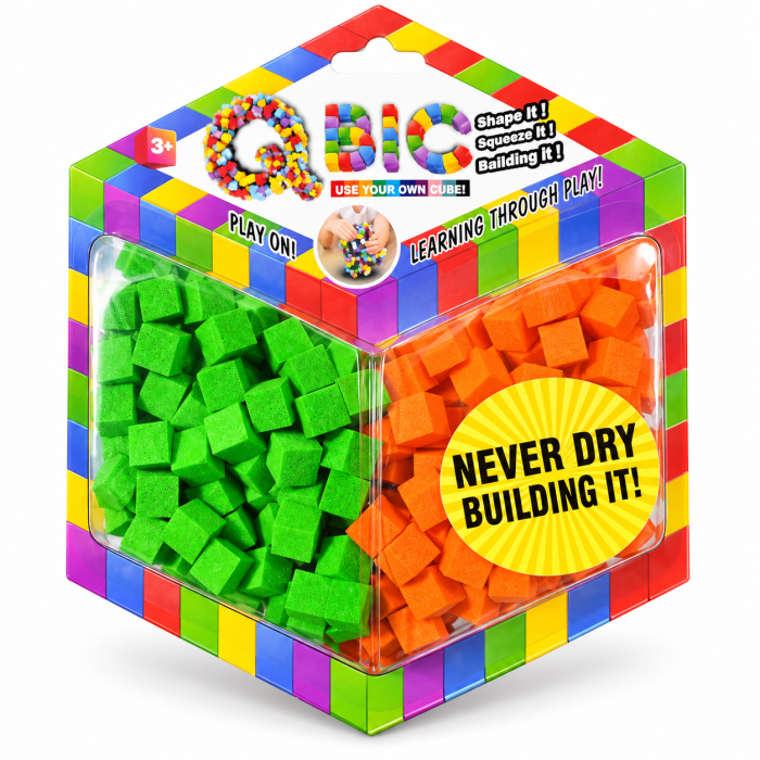 Q-Bic - cuburi din spuma pentru constructii senzoriale, 2 culori, ambalaj hexagonal [3]