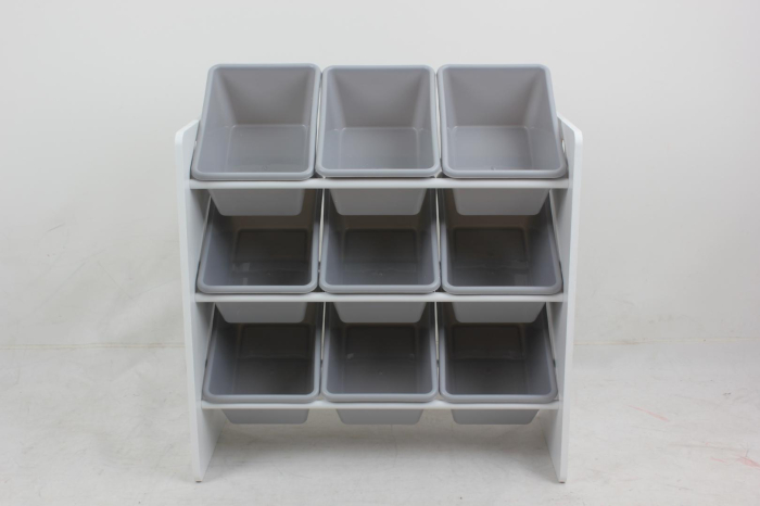 Raft depozitare cu 9 cosuri colorate gri, U-Grow [3]