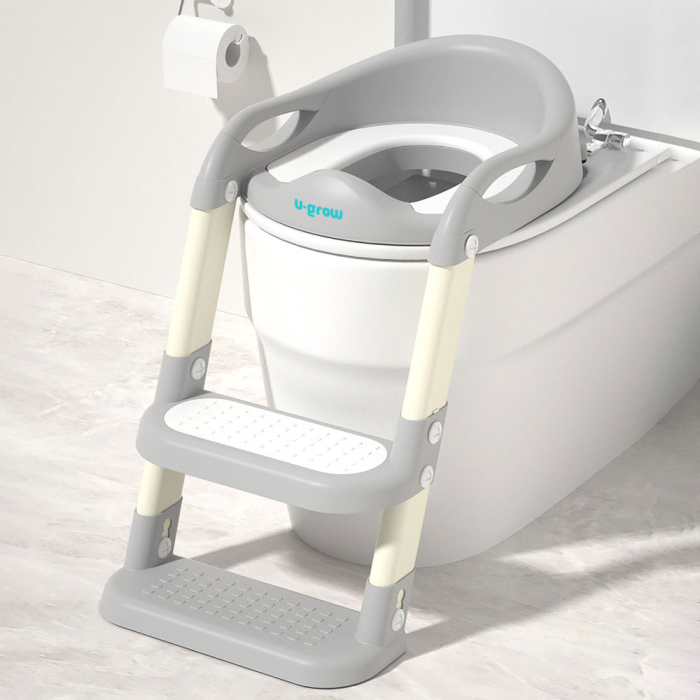 Reductor de toaleta pt copii cu scara, gri, U-Grow [4]