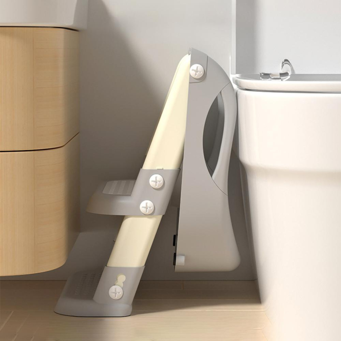 Reductor de toaleta pt copii cu scara, gri, U-Grow [6]