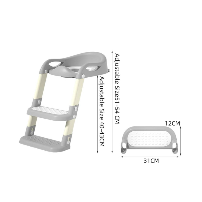 Reductor de toaleta pt copii cu scara, gri, U-Grow [2]
