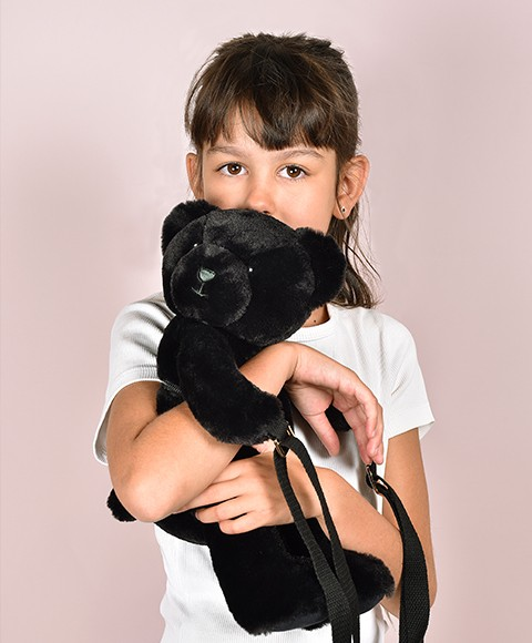 Ursulet din plus - geanta crossbody adorabila, 30 cm, Negru [2]