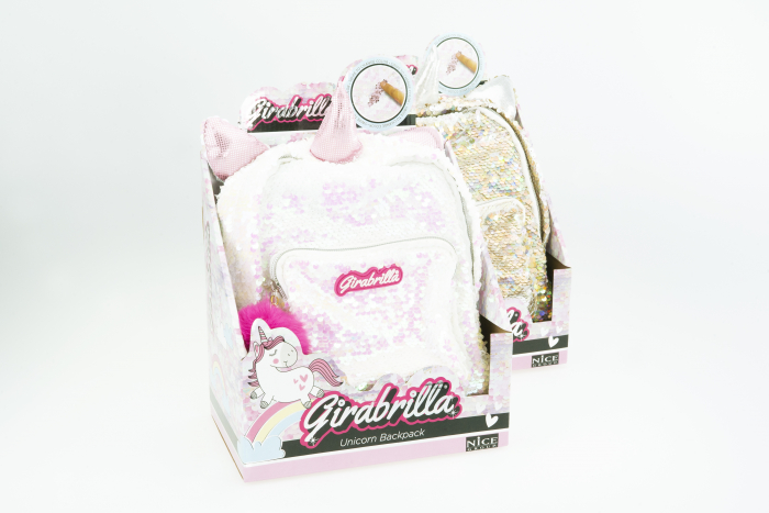 Rucsac fetiță Girabrilla – model Unicorn cu paiete reversibile, bretele reglabile și buzunar frontal [6]