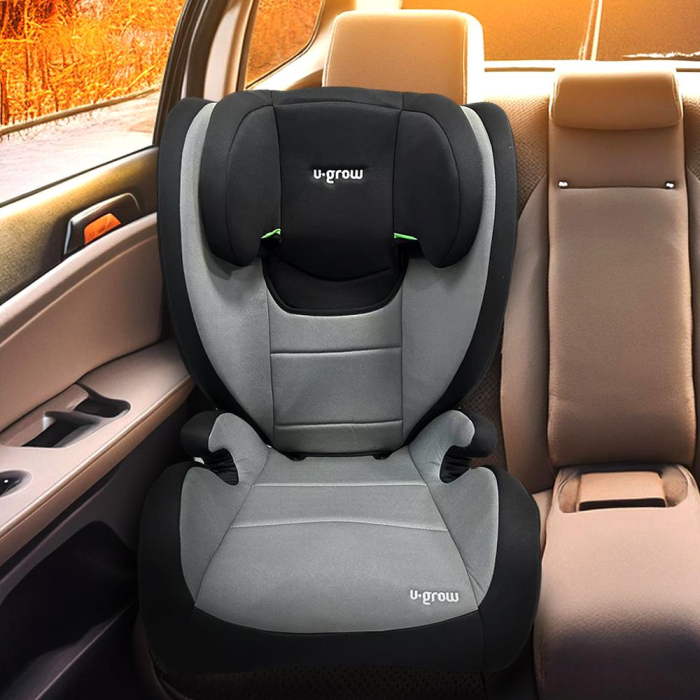 Scaun auto i-Size 100-150 cm , omologare  R129,cu isofix , gri/negru, U-Grow [7]