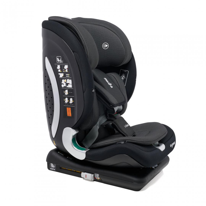 Scaun auto I-size U-Grow Goldfix Plus, isofix, 76-150 cm (9-36 kg), boxa bluetooth , negru [2]