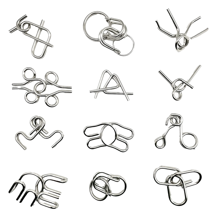 Set 12 jocuri logice IQ din metal de Craciun - 12 Puzzles Before Christmas [11]