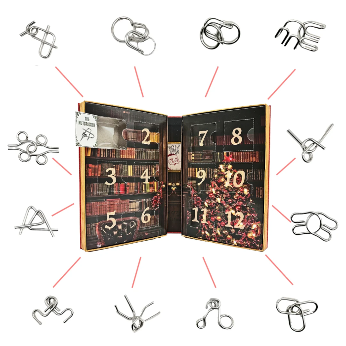Set 12 jocuri logice IQ din metal de Craciun - 12 Puzzles Before Christmas [2]