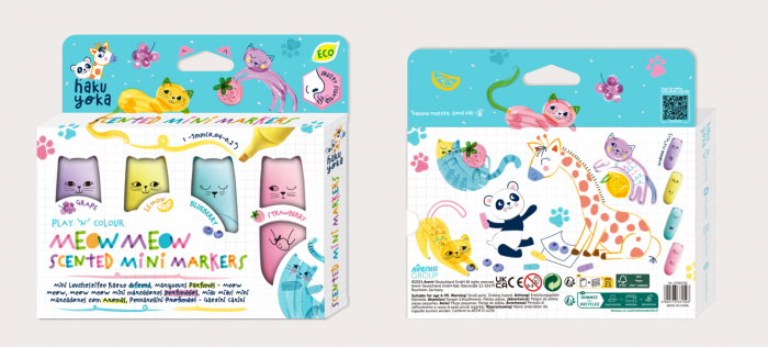 Set 4 Mini Markere Parfumate - Meow Meow [3]