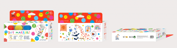 Set 5 carioci lavabile Dot Markers - culori clasice, Haku Yoka [4]