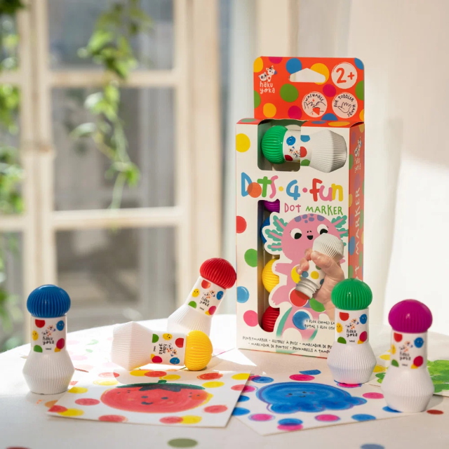Set 5 carioci lavabile Dots 4 Fun - culori clasice [3]