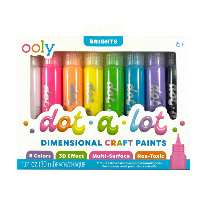 Vopsea 3D pentru tehnica punctului – Dot-a-Lot, set de 8 culori Brights [2]