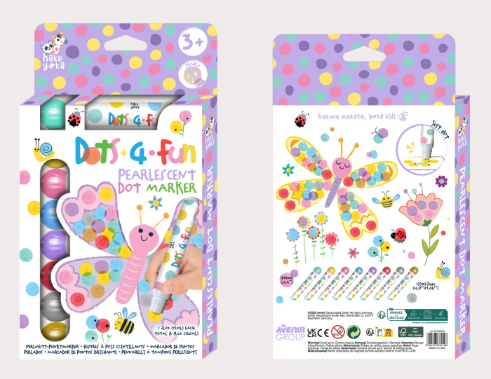 Set 8 carioci lavabile Dots 4 Fun - culori perlate [15]