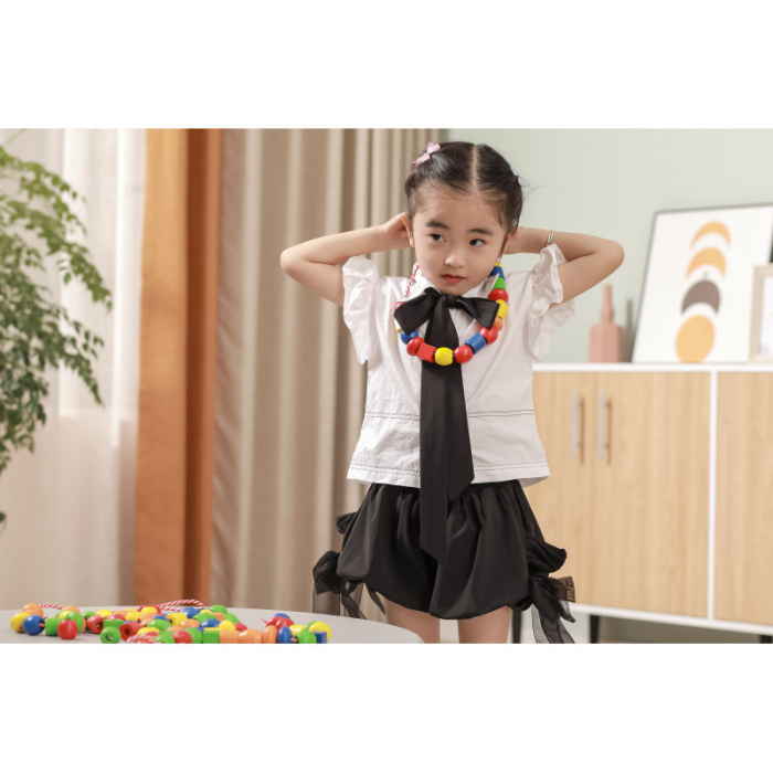 Set 90 de margele din lemn de insirat, Viga [4]